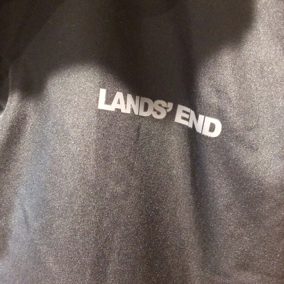 Lands' End Men's Medium 38/40 Rust and Black Fleece Jacket Full Zip - Picture 4 of 6